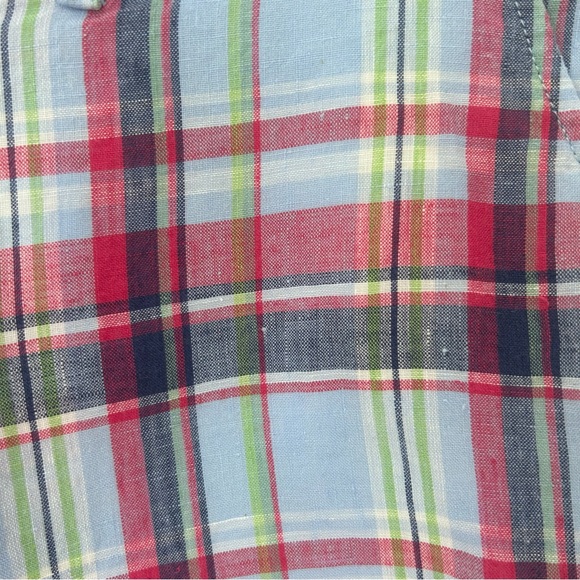 VINTAGE Y2K RALPH LAUREN linen Plaid Shorts - Picture 4 of 4